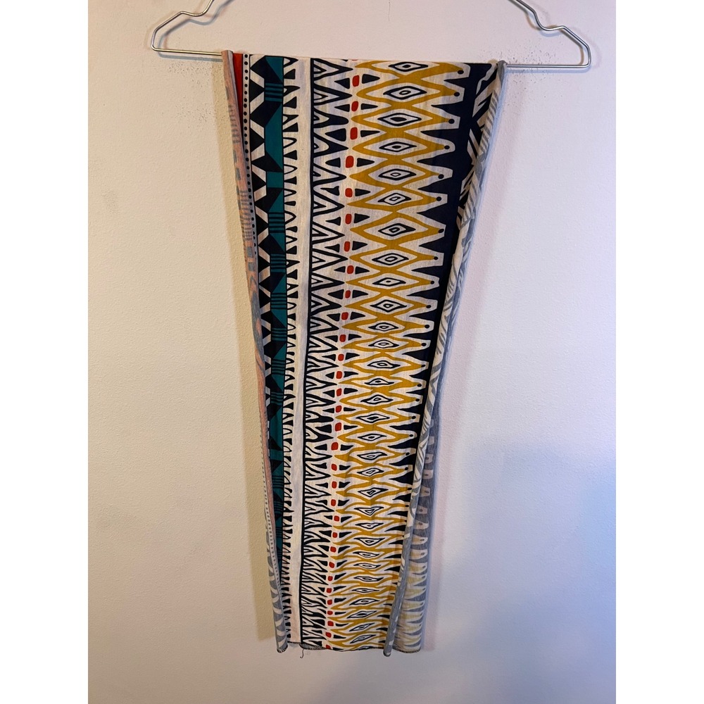Women Scarf Geometric Tribal Pattern Multicolor One Size
